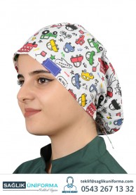 Araba Desenli Hemşire Bonesi
